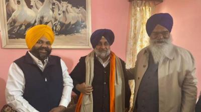 Ratan Ajnala, Bonny Ajnala  With Sukhbir Badal 