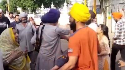 Clash between 2 parties outside Gurdwara Sri Ber Sahib