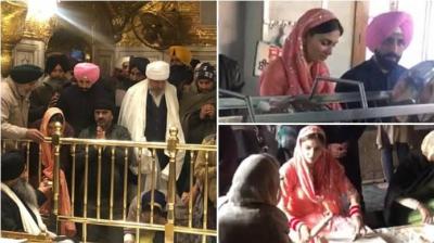 Gurdas Maan's son and daughter-in-law bowed in Sri Harimandir