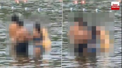 Four Indians seen bathing with soap on a Canadian beach?