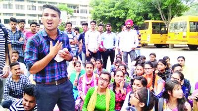 Students stage protest at college