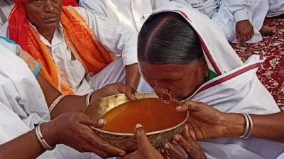 A 62-year-old tribal woman drank 2.5 liters of sesame oil to fulfill an old tradition