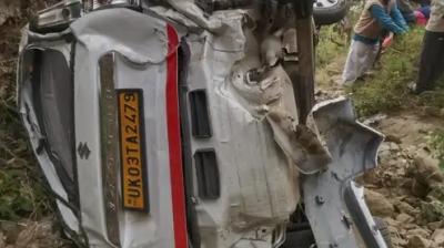 Uttarakhand Car falls into deep gorge News