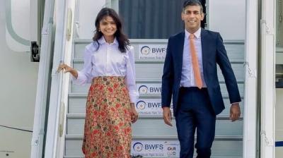 G20 summit: UK PM Rishi Sunak, his wife arrive in India