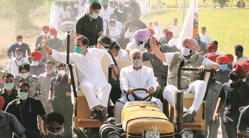 Rahul Gandhi tractor rally