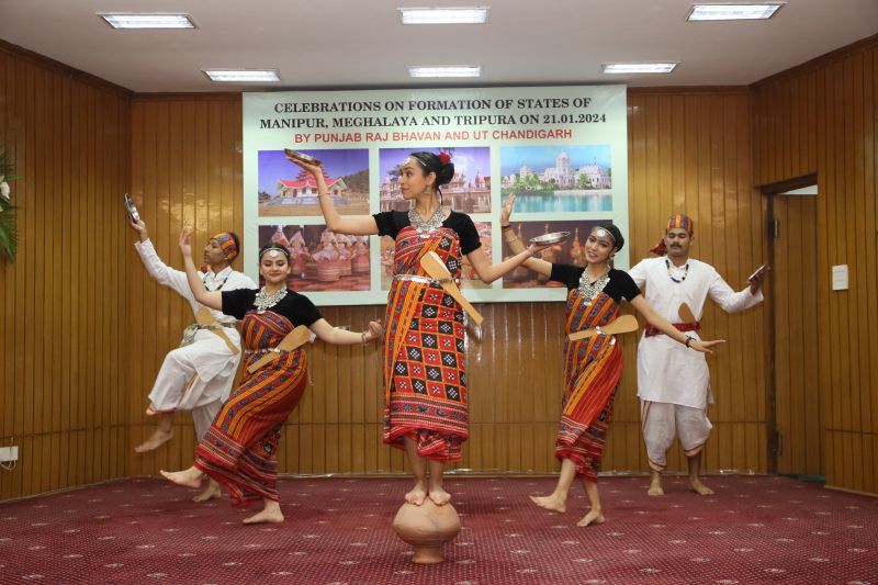Colorful Celebration Marks Manipur, Meghalaya, Tripura Foundation Day at Punjab Raj Bhawan