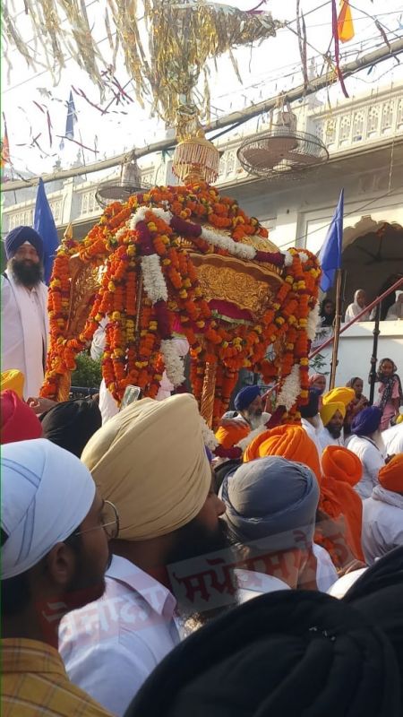 Nagar Kirtan organized on the occasion of first Prakash Purab of Sri Guru Granth Sahib