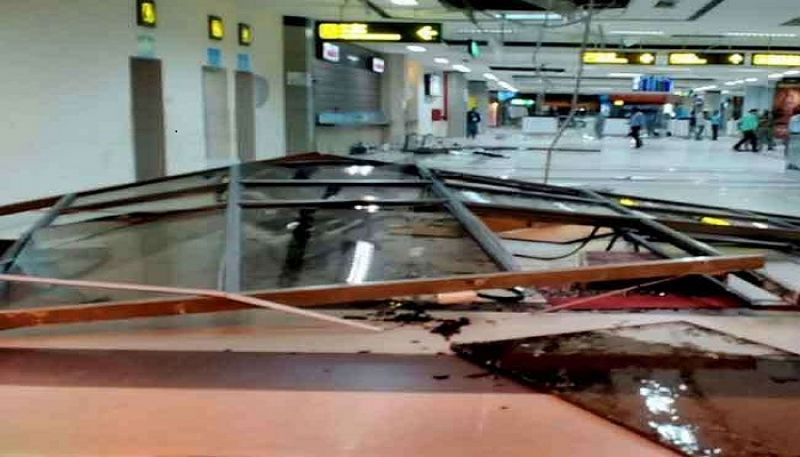 High-velocity winds damage parts of Amritsar airport building