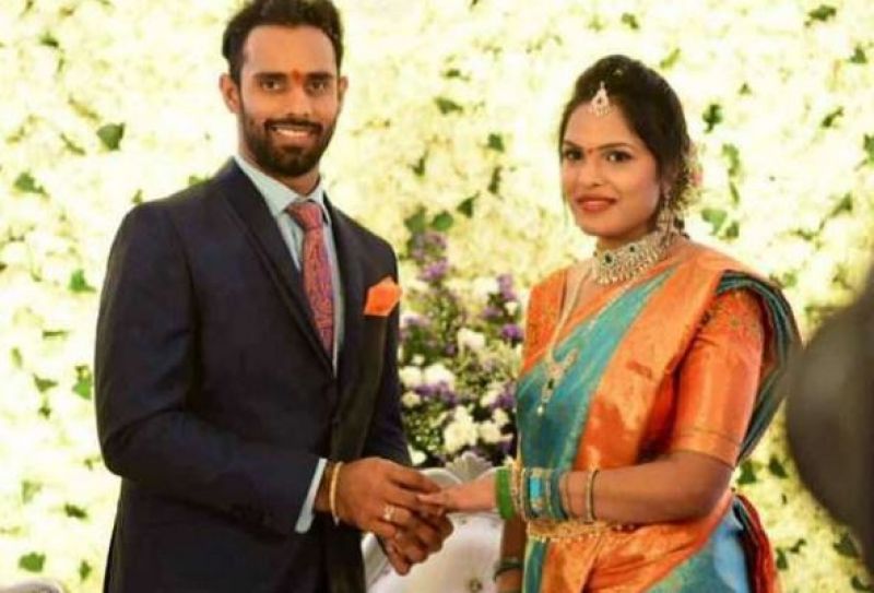 Hanuma Vihari with Priti Rai 