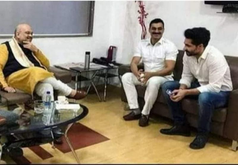 Sidhu with Amit Shah