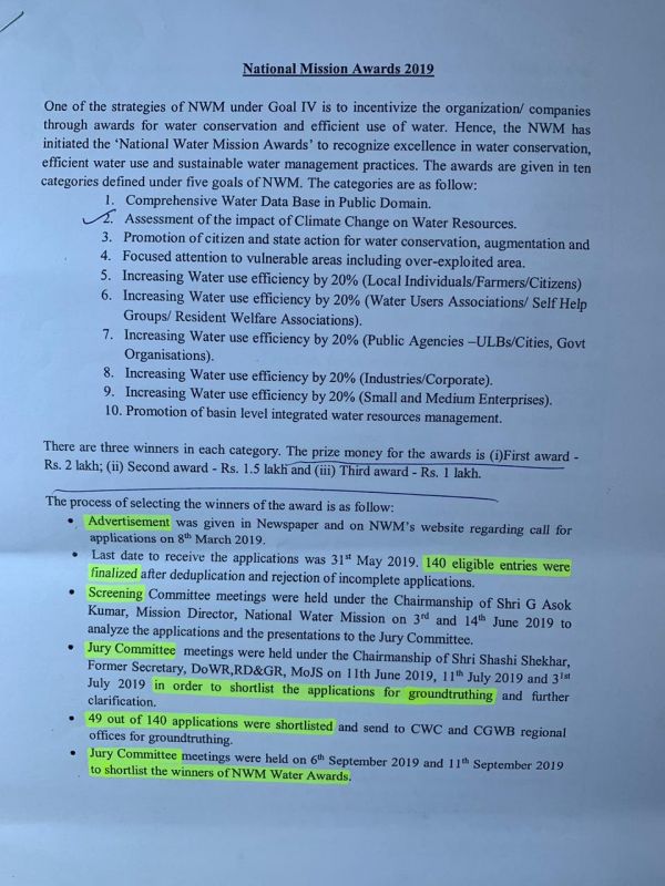 Punjab Bags National Water Mission Award for Treated Water Use for Irrigation 