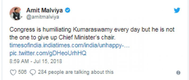 Kumaraswamy Breaks Down at Bengaluru