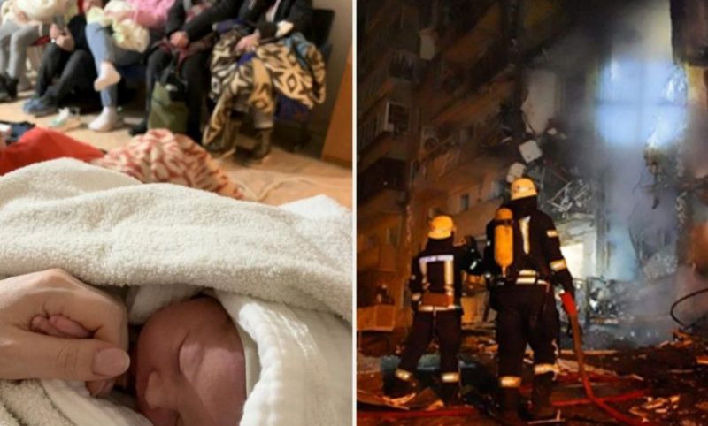 Ukrainian woman gives birth during war