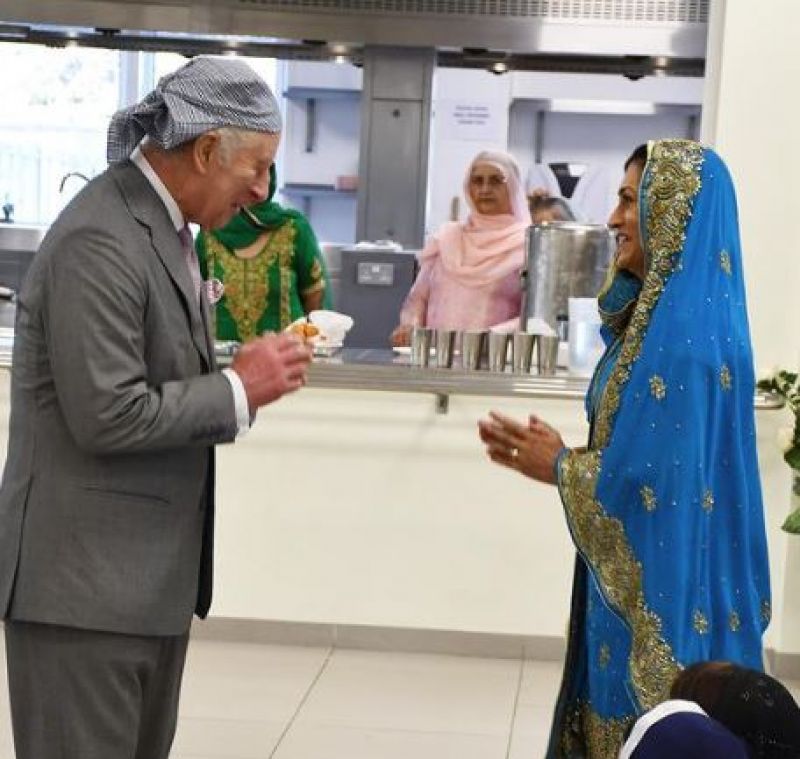 King Charles interacting with Sangat at Gurdwara Sahib 