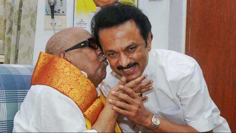 MK Stalin With Krunanidhi File Photo