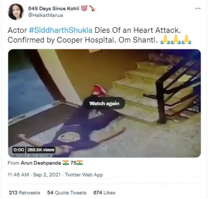 Siddharth Shukla Claim