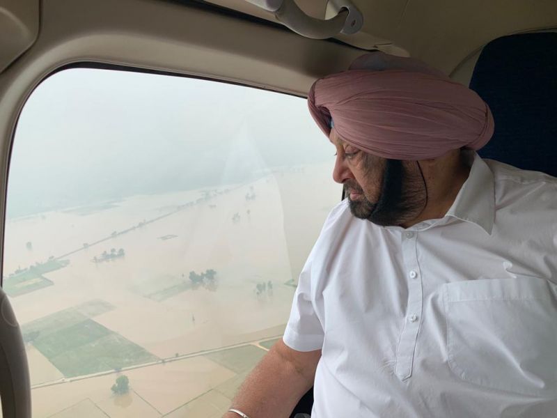 CM Captain Amrinder Singh visit flood affected areas CM Captain Amrinder Singh visit flood affected areas