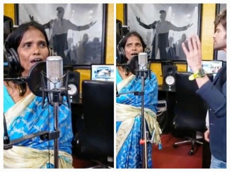 Ranu Mandal recording another song