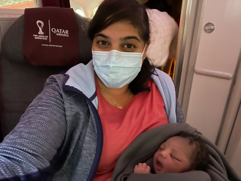 woman gave birth to a baby girl at an altitude of 35000 feet