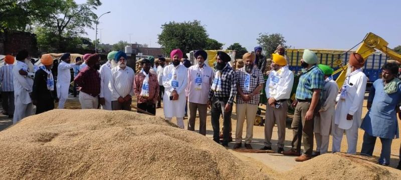 AAP leaders visited mandis in the state