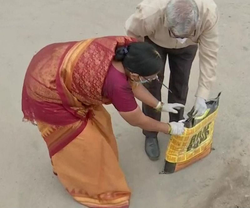  Old Couple in Hyderabad Spends Pension Money to Repair Potholes