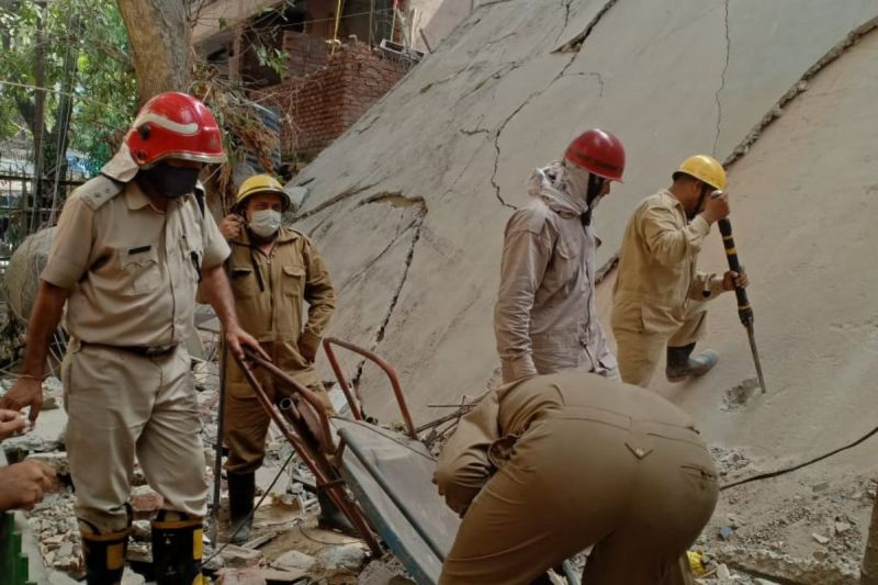 Under-construction building collapse in Delhi Under-construction building collapse in Delhi
