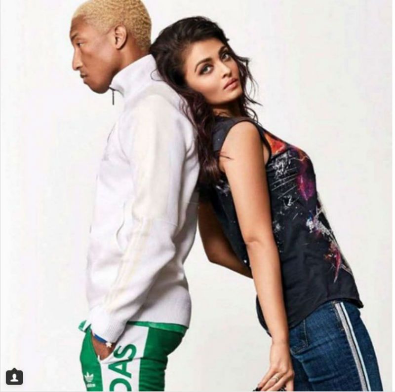 Aishwarya Rai with Pharrell Williams 
