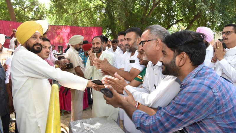 Chief Minister Charanjit Singh Channi arrives in Bathinda