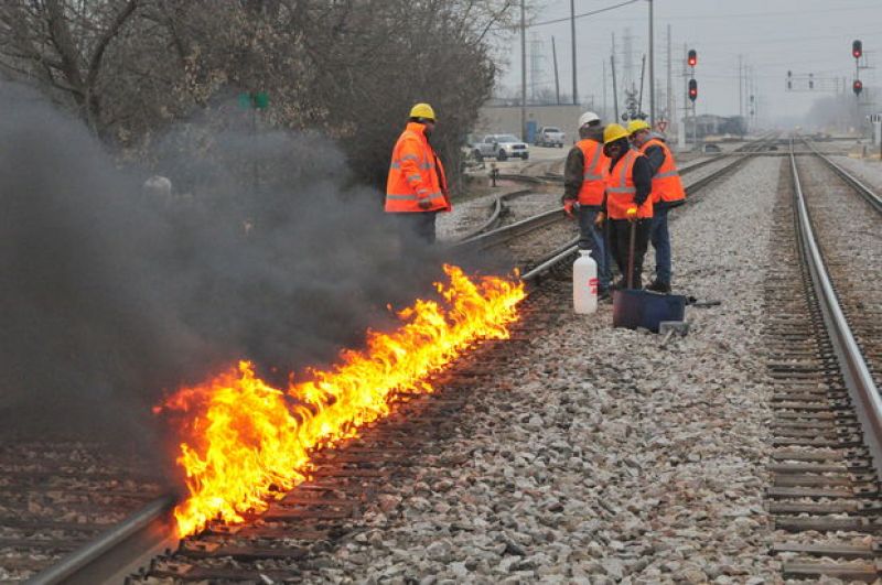 Chicago railway tracks fire