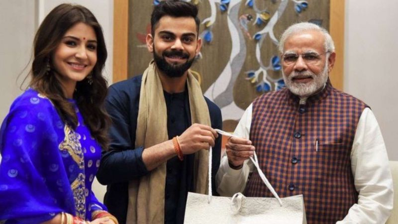 Prime Minister Narendra Modi has congratulated Indian skipper Virat Kohli and his actress wife Anushka Sharma