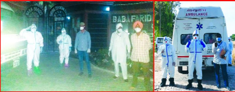  ਕੋਰੋਨਾ ਪਾਜ਼ੇਟਿਵ ਮਰੀਜ ਦੇ ਸੰਪਰਕ 'ਚ ਆਏ ਵਿਅਕਤੀਆਂ ਦੇ ਸੈਂਪਲ ਇਕੱਤਰ ਕਰਦੀਆਂ ਟੀਮਾਂ।