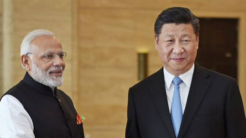 Narendra Modi with Xi Jinping 