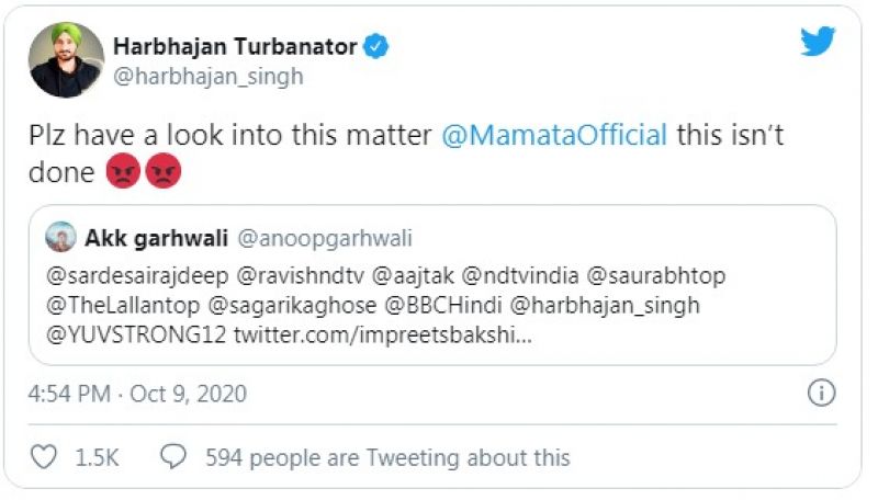Harbhajan Singh Tweet 