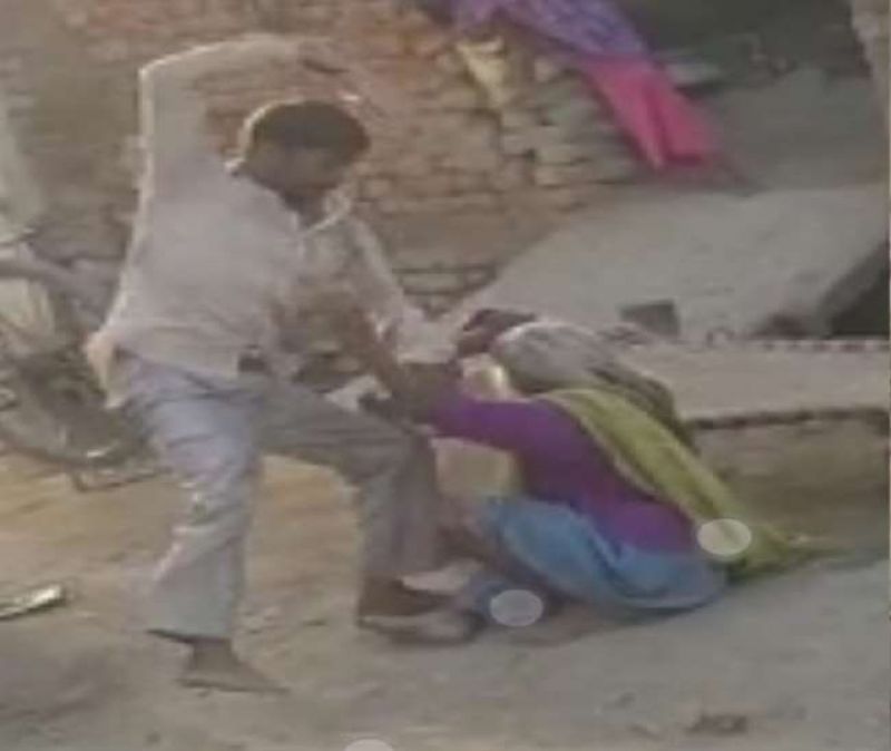 Man beats elderly mother with slippers