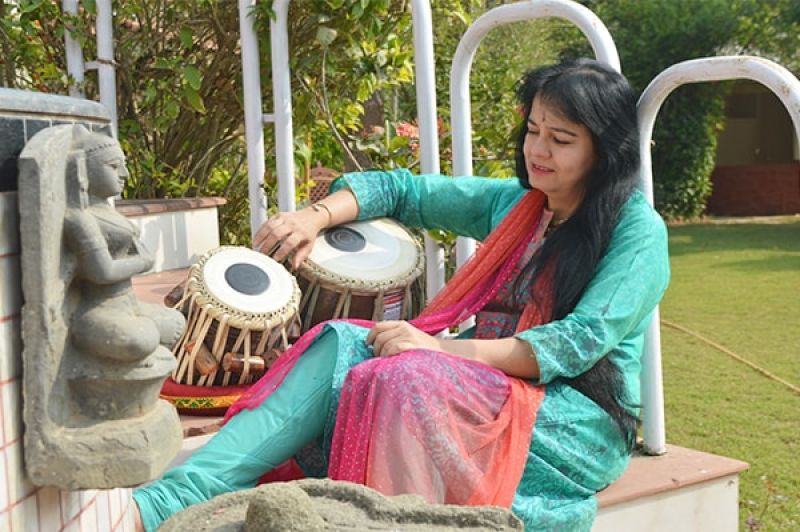 Now women  can also play the tabla  Now women  can also play the tabla