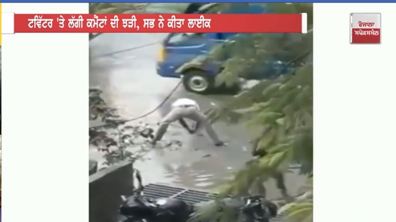 This traffic cop fixes potholes on roads