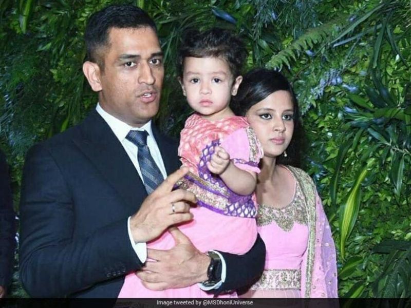 MS Dhoni and His Wife and daughter