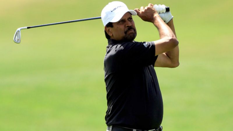 Kapil Dev in action during Golf Challenge