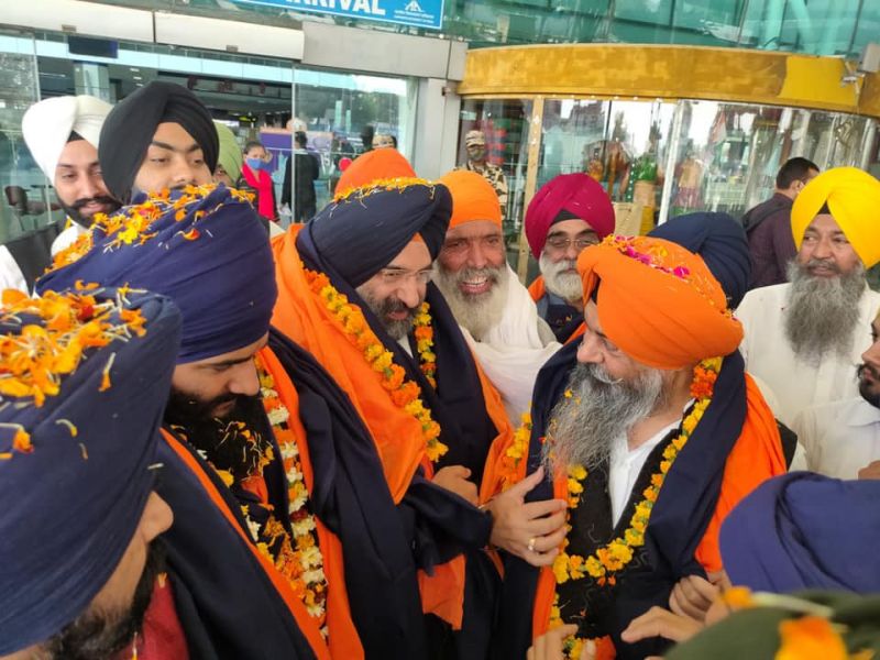 Ranjit Singh and Manjinder Singh Sirsa at Amritsar Airport 