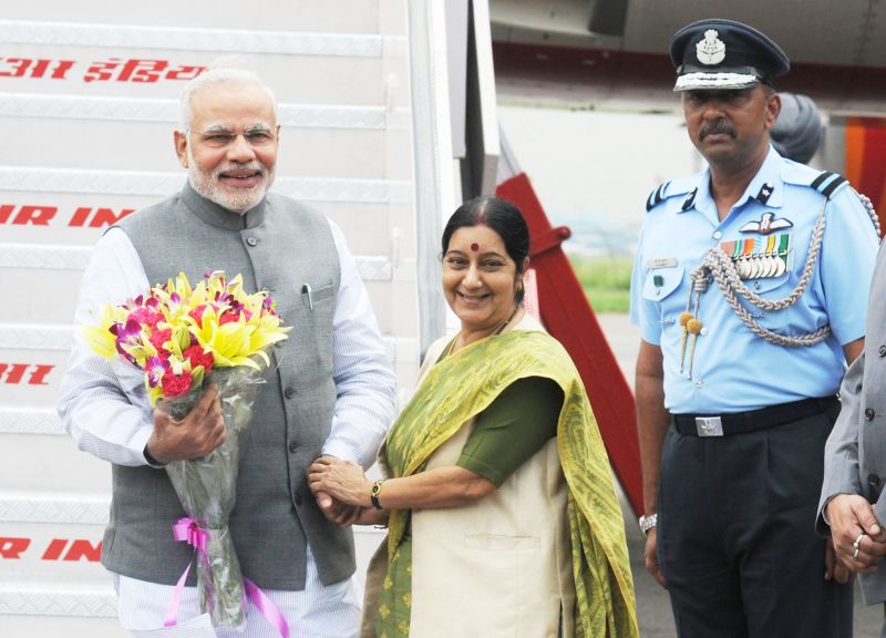 Sushma with Modi 