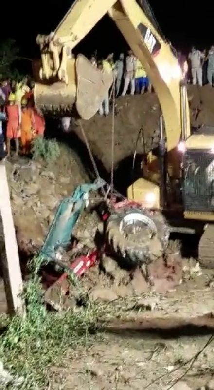 Two dozen people fell into a well, killing three