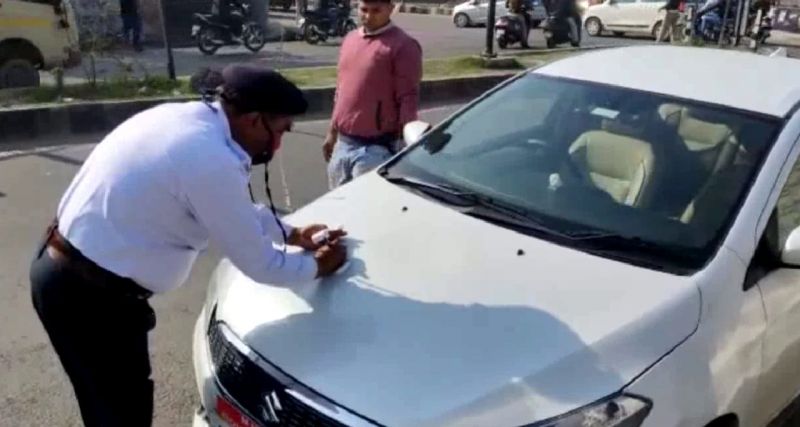 NHAI's car challaned for using hooter without permission