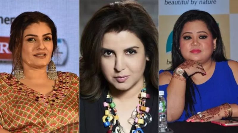 Raveena Tondan, Bharti Singh and Farah Khan 