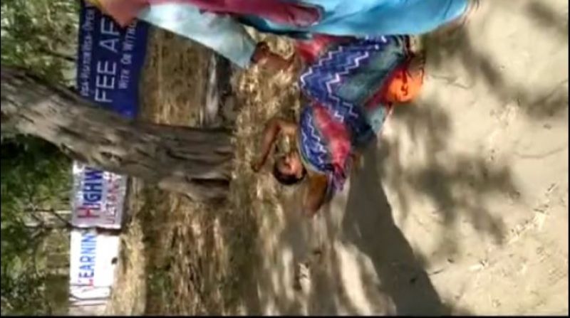 Woman delivered baby roadside