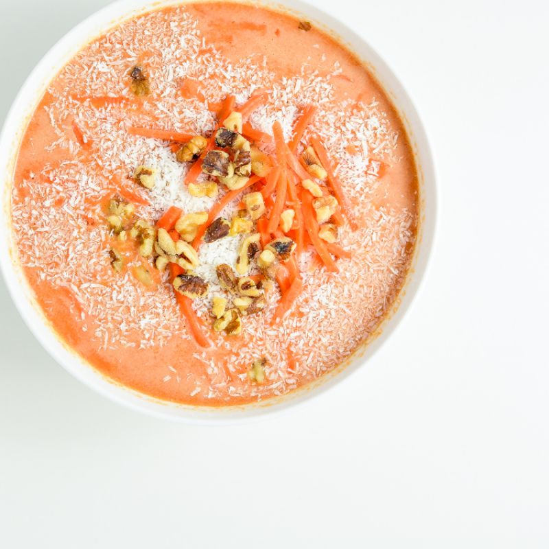 Carrot and walnut smoothie bowl
