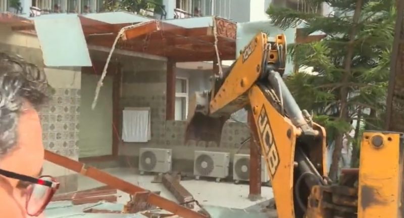 Illegal structures at politician Shrikant Tyagi's Noida house demolished