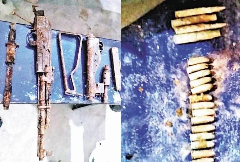 AK-47 ,Sten Gun, Grenades Found From A Plot In Patiala