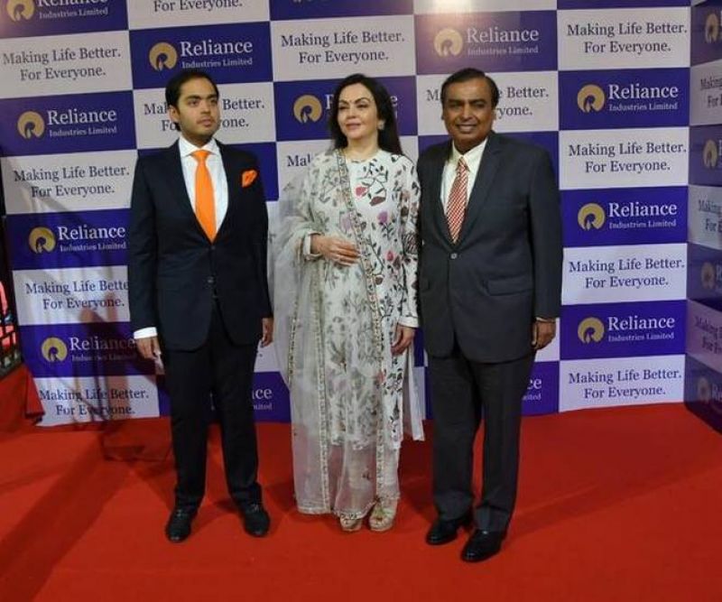 Mukesh Ambani, Nita Ambani and Akash Ambani