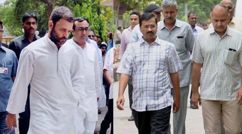 Rahul Gandhi with Kejriwal 