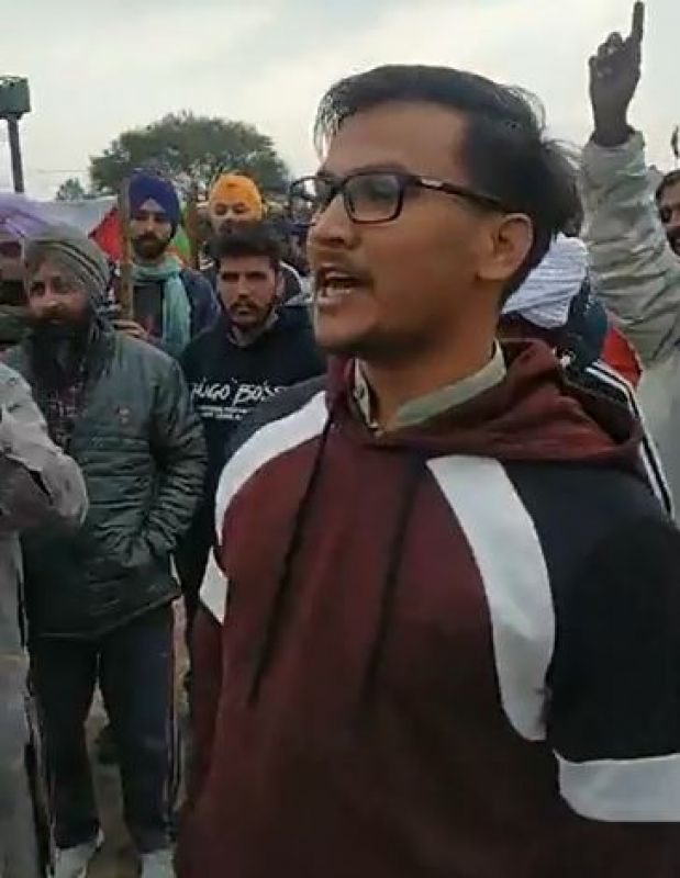 Punjabi university student protest in Delhi 